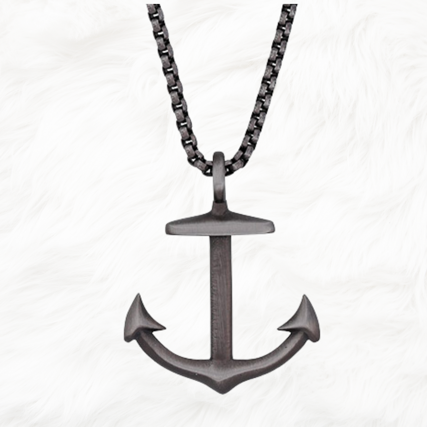 Collier ancre marine, acier vieilli