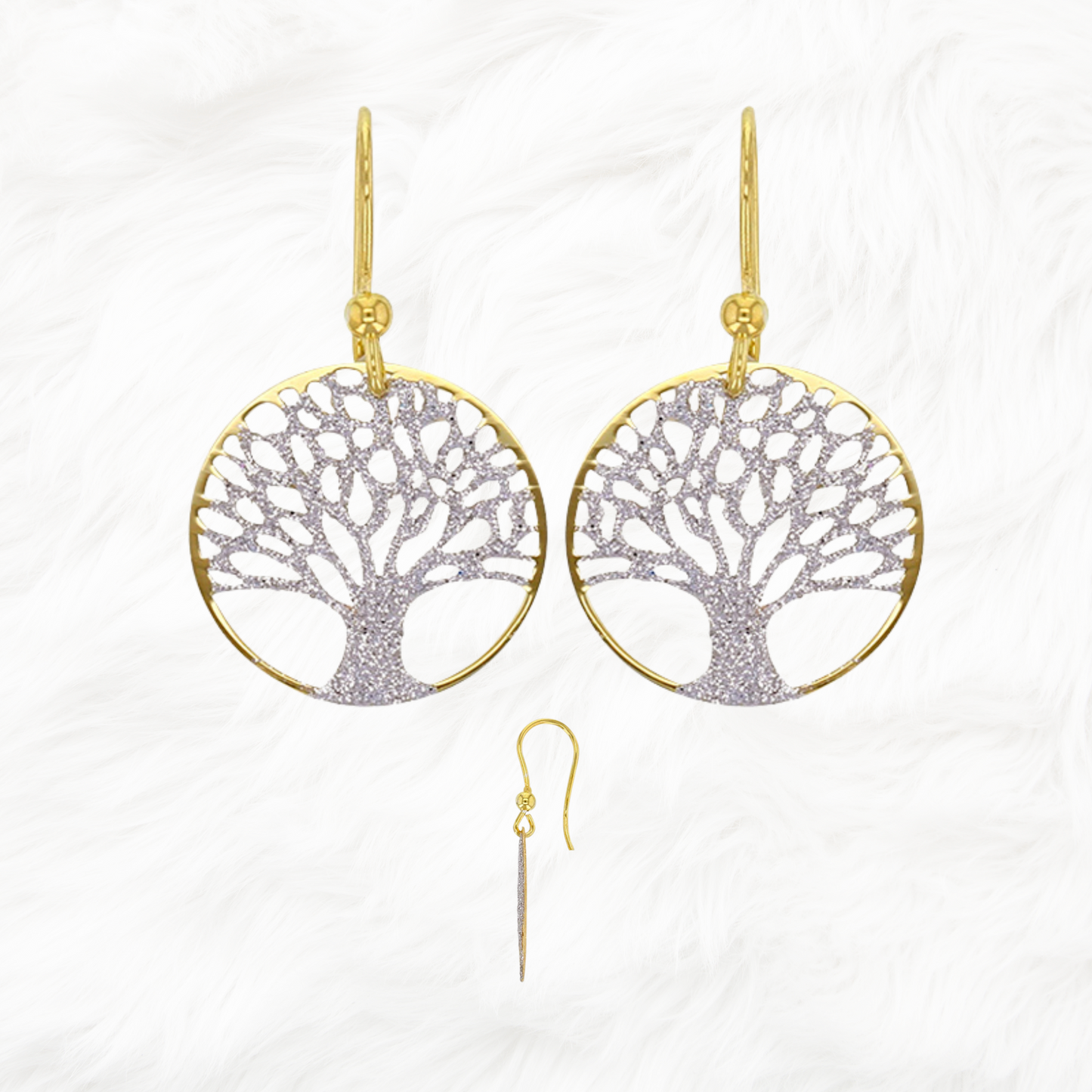 Boucles d'oreilles arbre de vie, argent 925